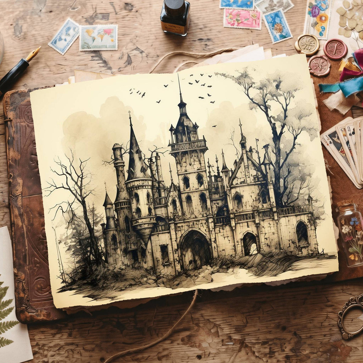 Gothic Castle Digital Papers