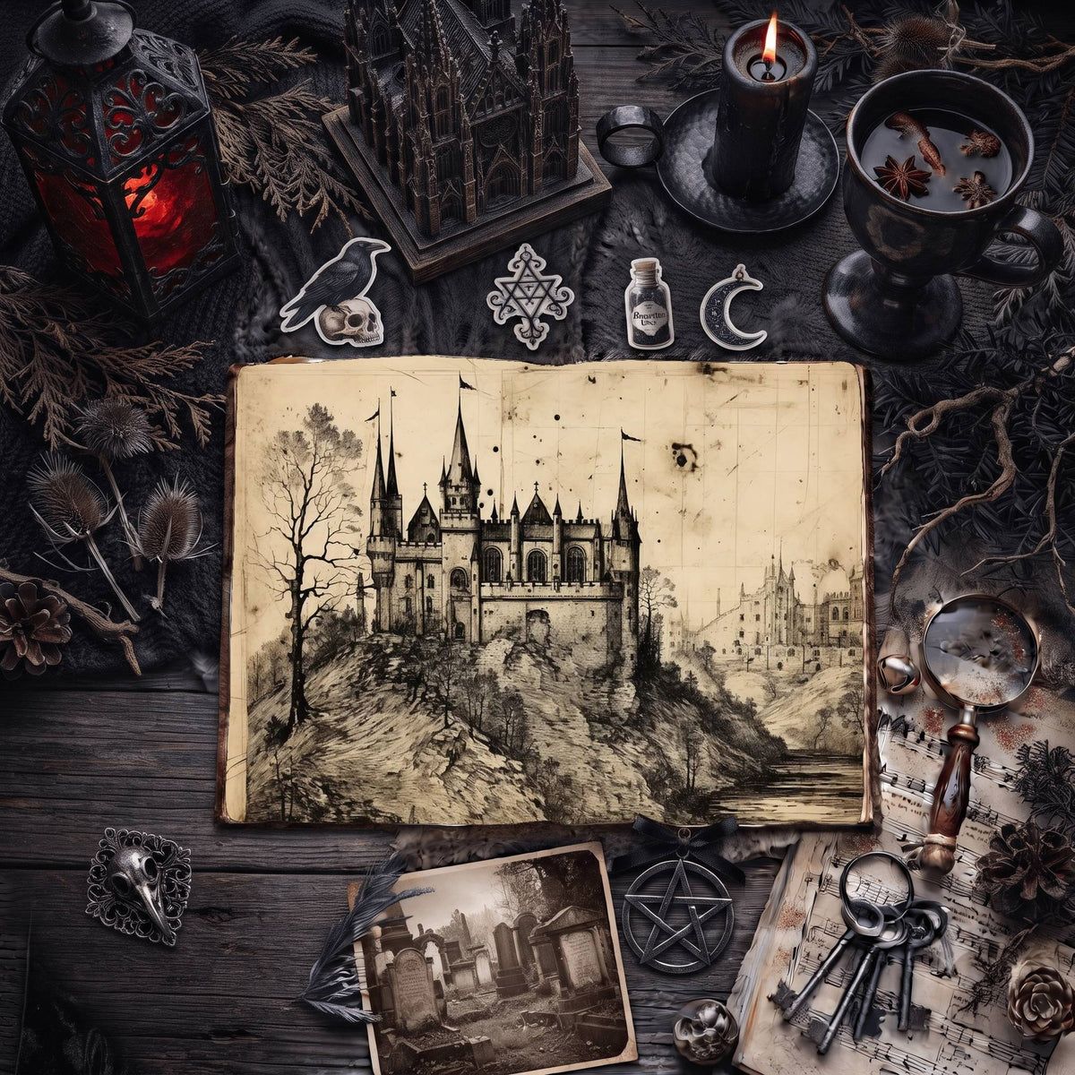 Gothic Castle Digital Papers