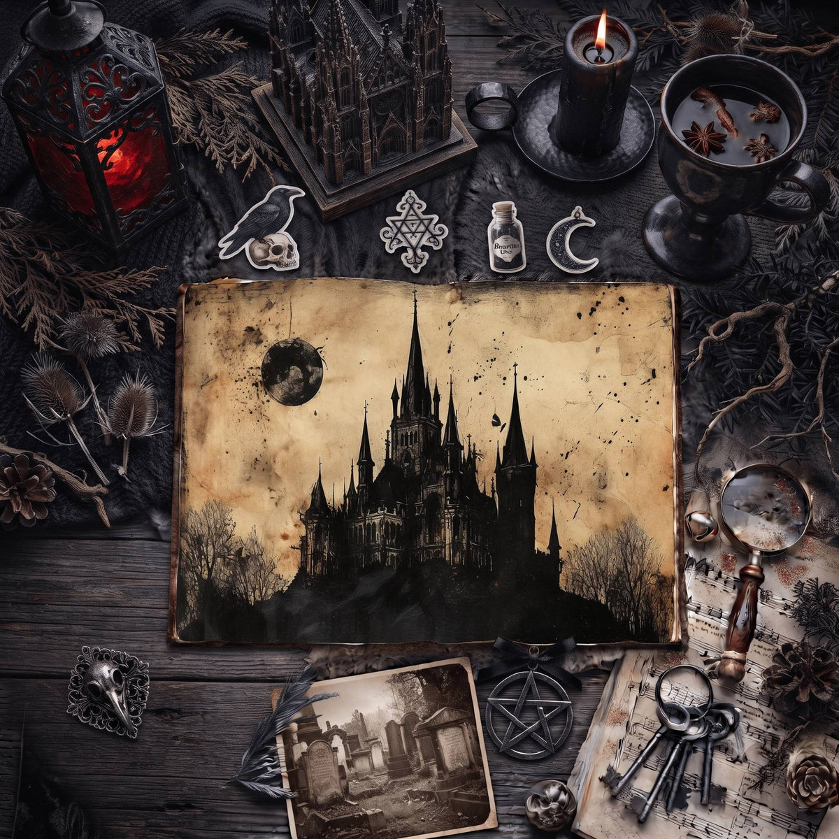 Gothic Castle Digital Papers