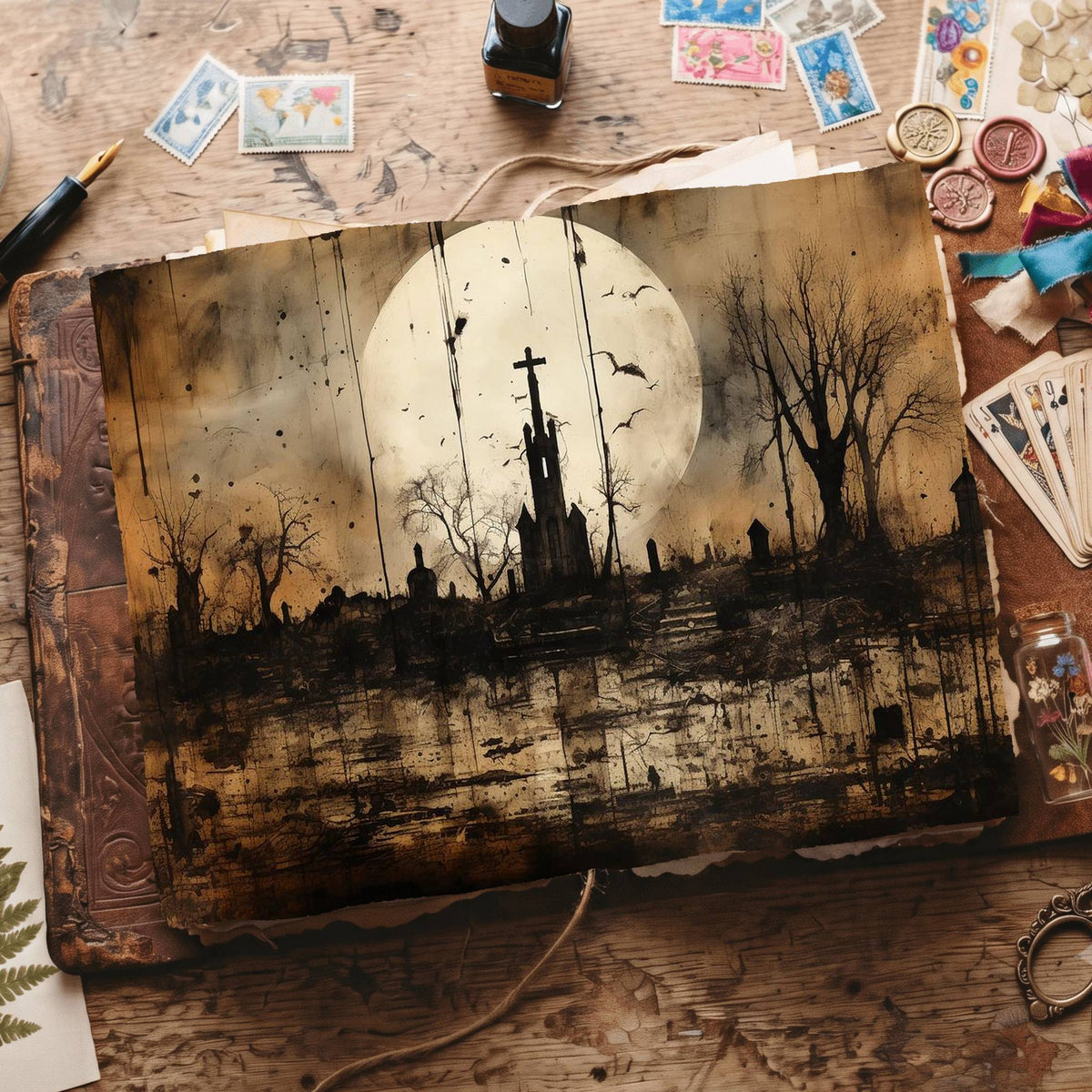 Gothic Cemetery Digital Papers