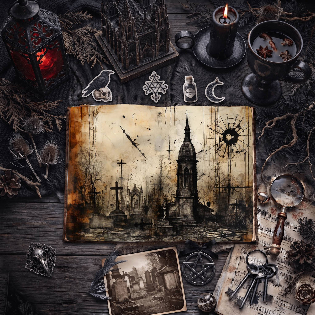 Gothic Cemetery Digital Papers
