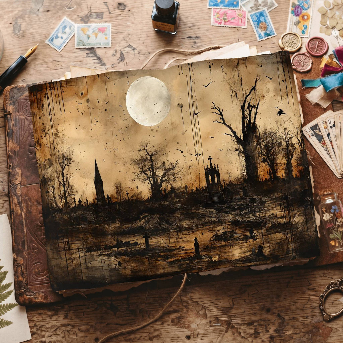 Gothic Cemetery Digital Papers