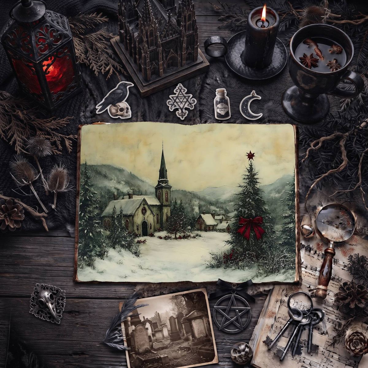 Gothic Christmas Digital Papers