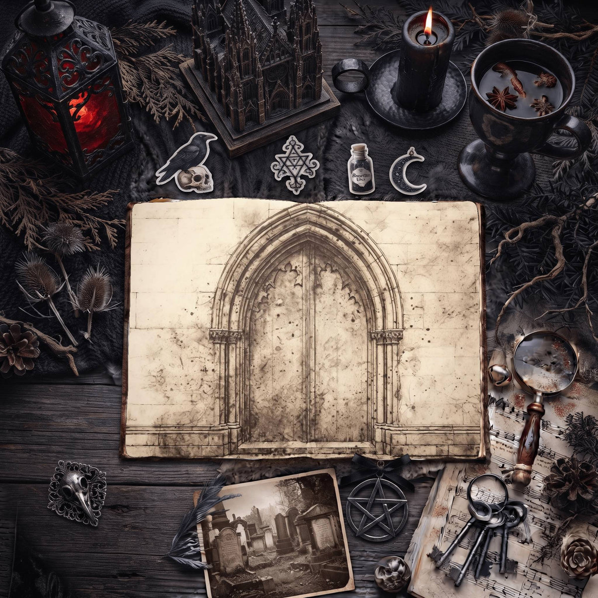 Gothic Doors Digital Papers