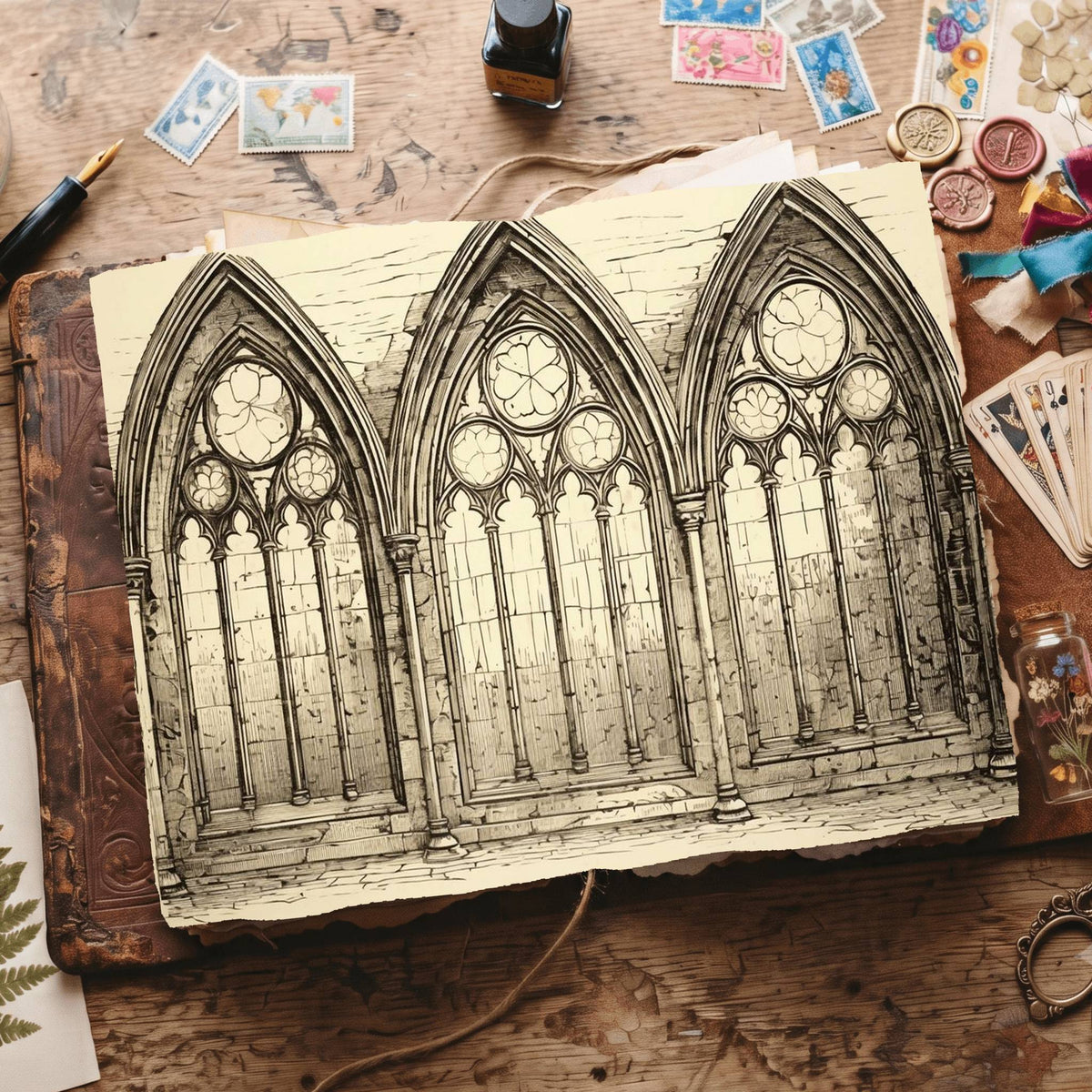 Gothic Windows Digital Papers