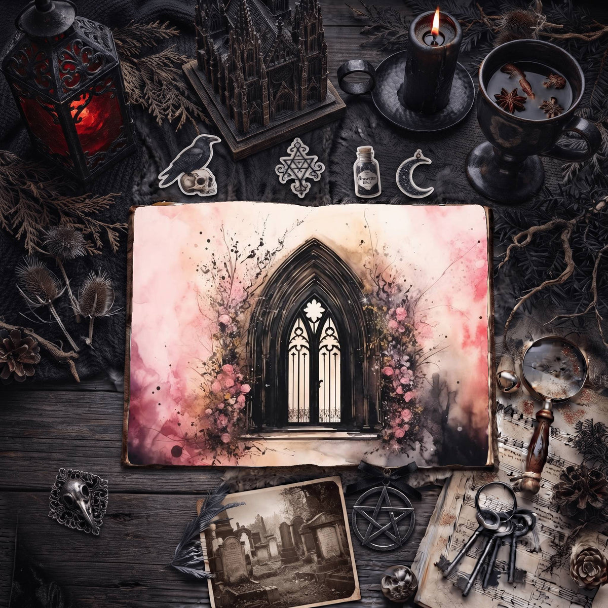 Gothic Windows Digital Papers