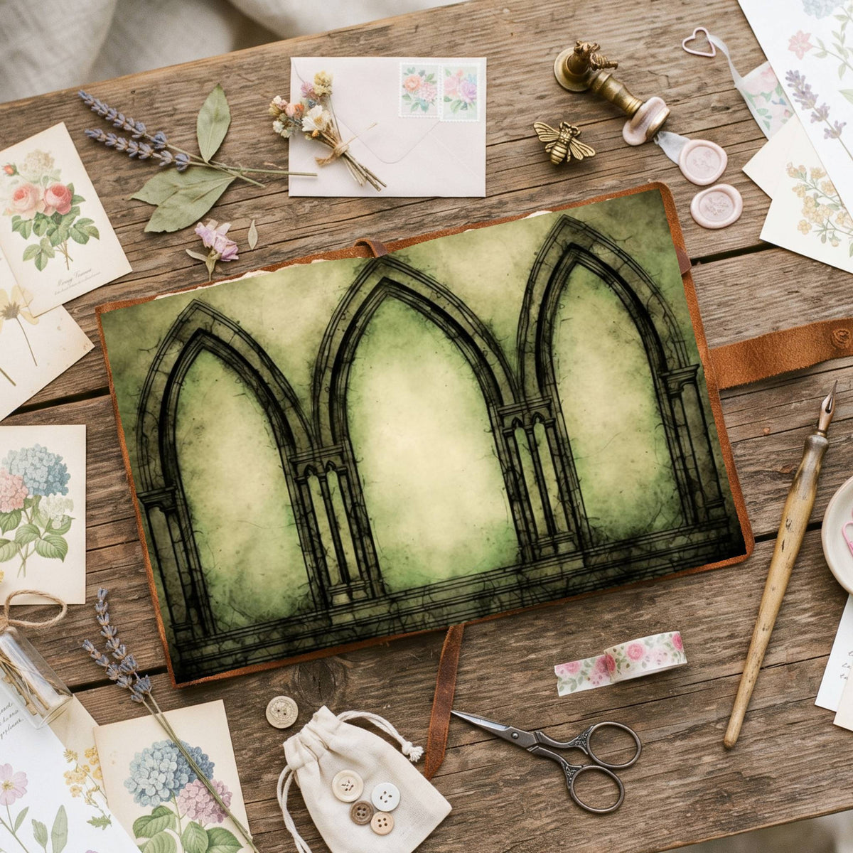Green Arches Digital Papers