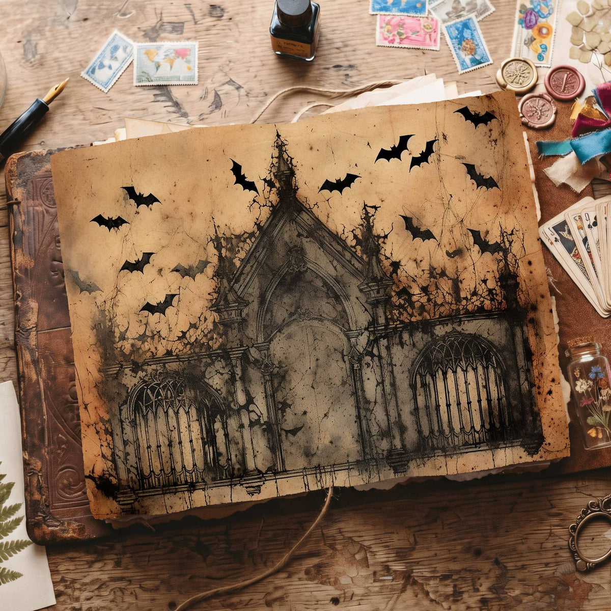 Halloween Bats Digital Papers