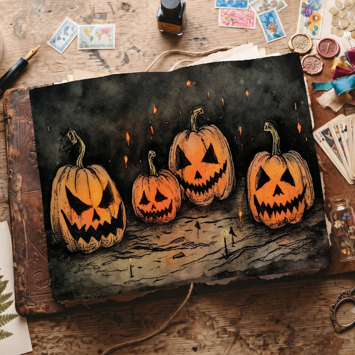 Halloween Pumpkins Digital Papers