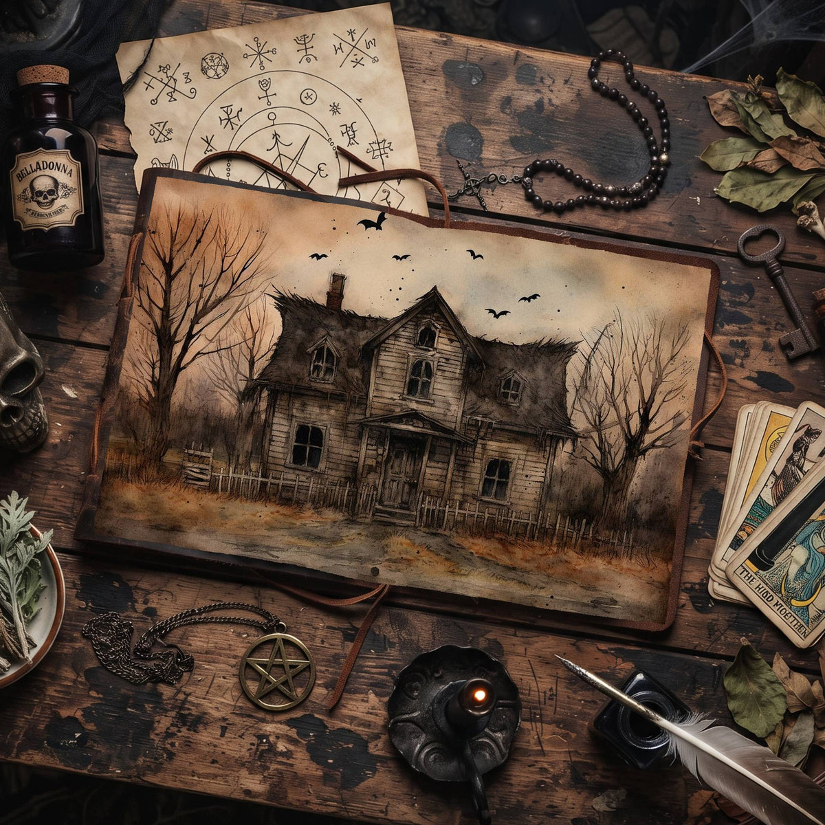 Halloween Spooky House Digital Papers