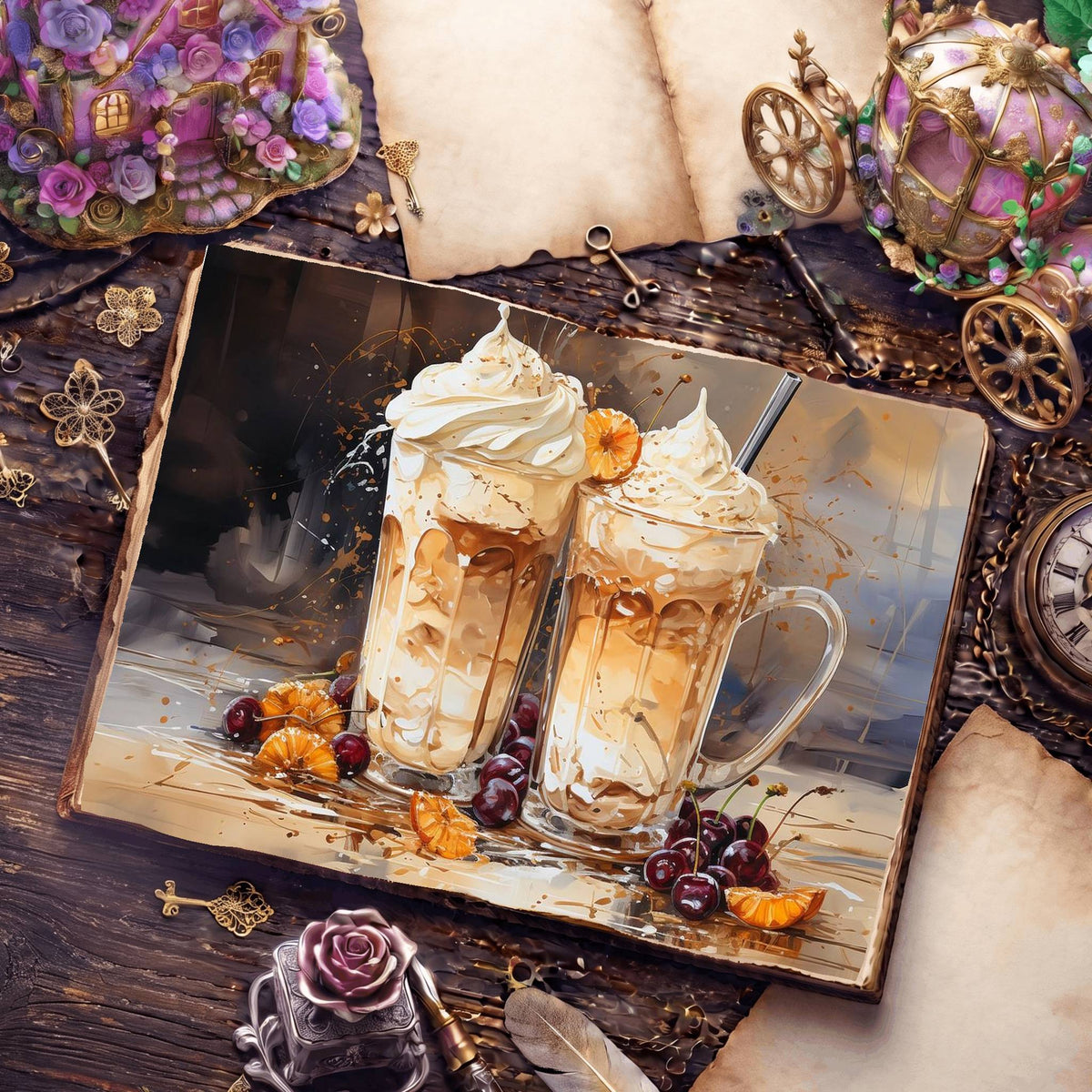 Iced Cappucino Digital Papers