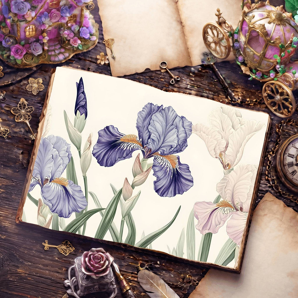 Irises Digital Papers