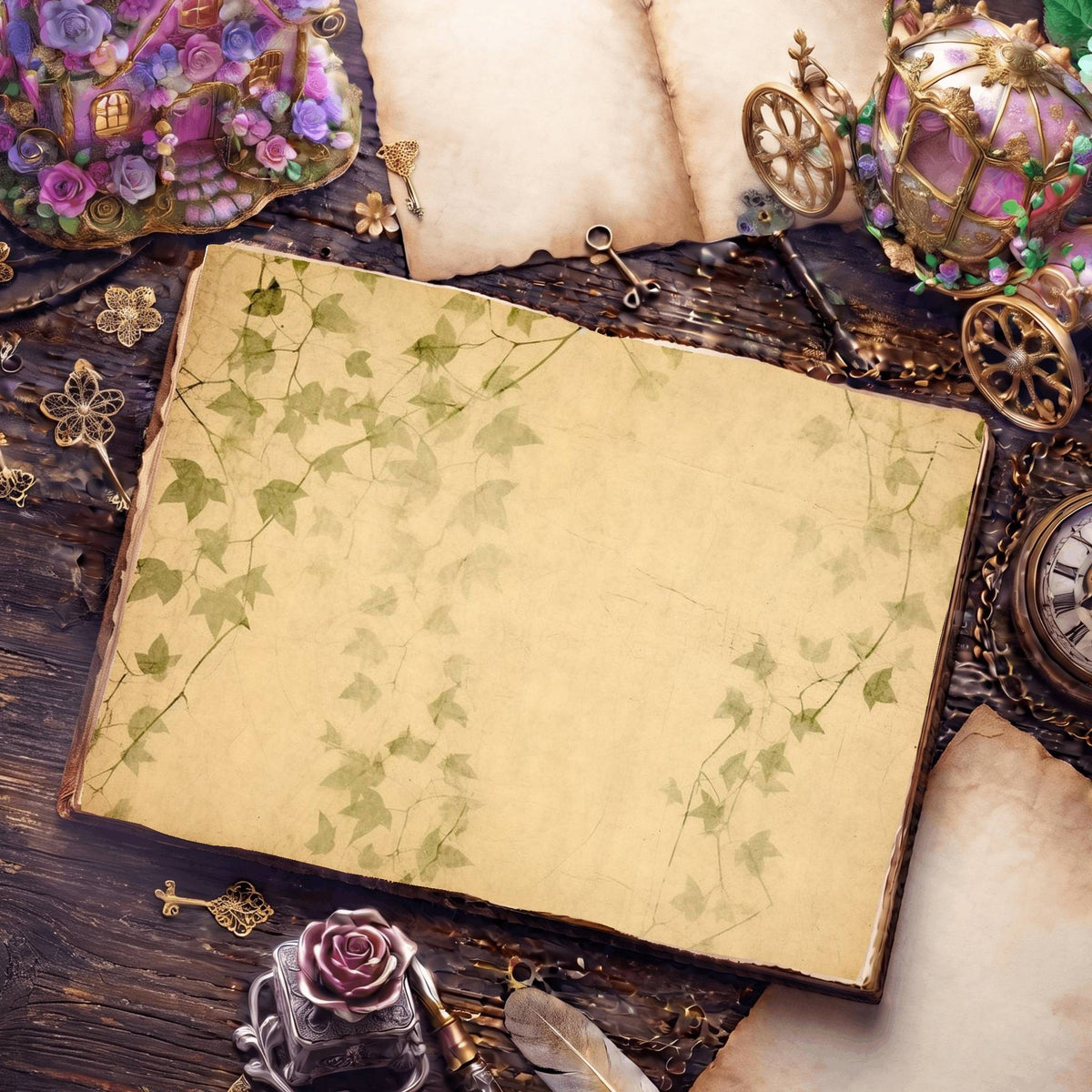 Ivy Leaves Digital Papers