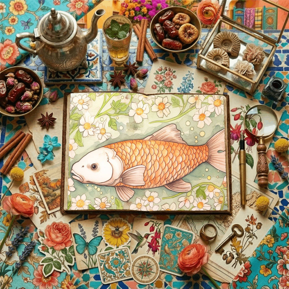 Koi Fish Digital Papers