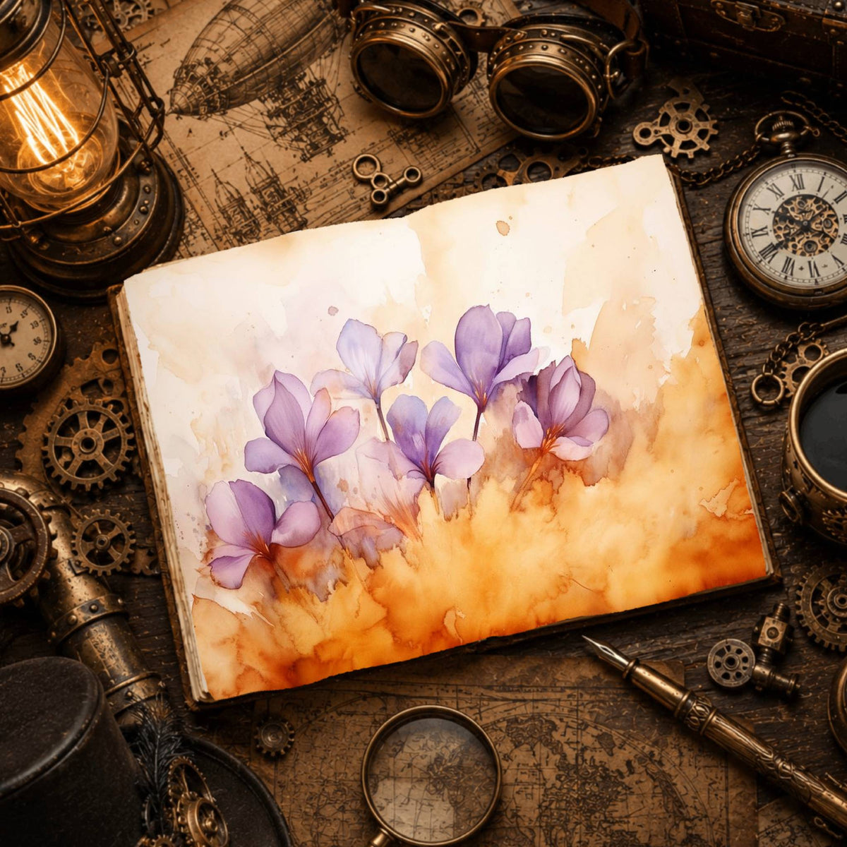 Lavender Crocuses Digital Papers