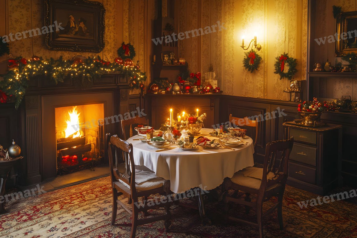 Lavish Dickens Interior digital photo backdrop for photo editing, preview 3