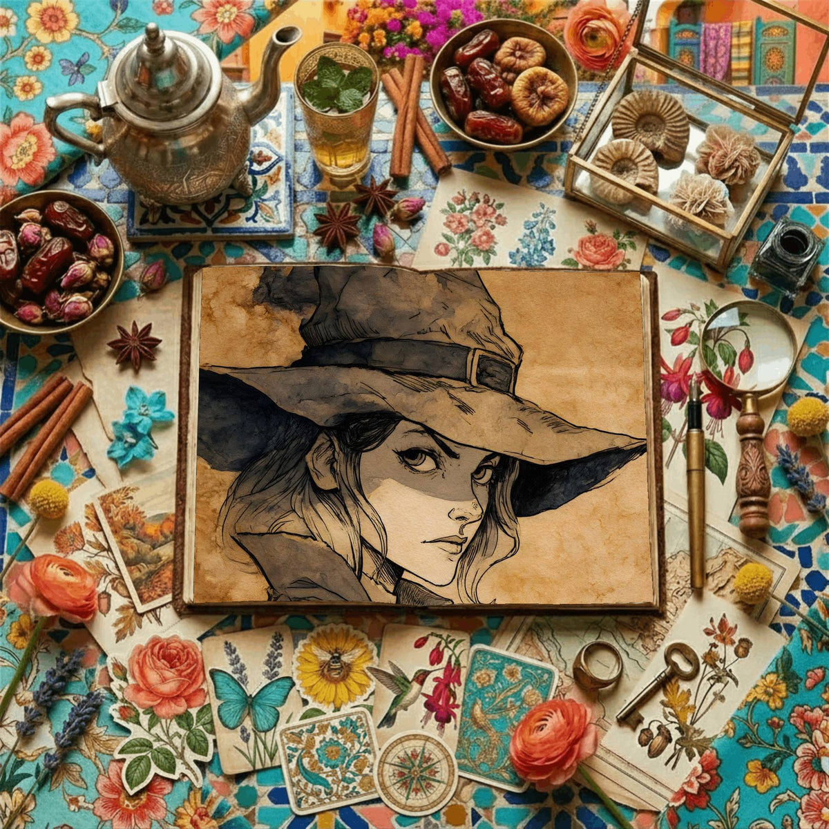 Lined Witchcraft Theme Digital Papers
