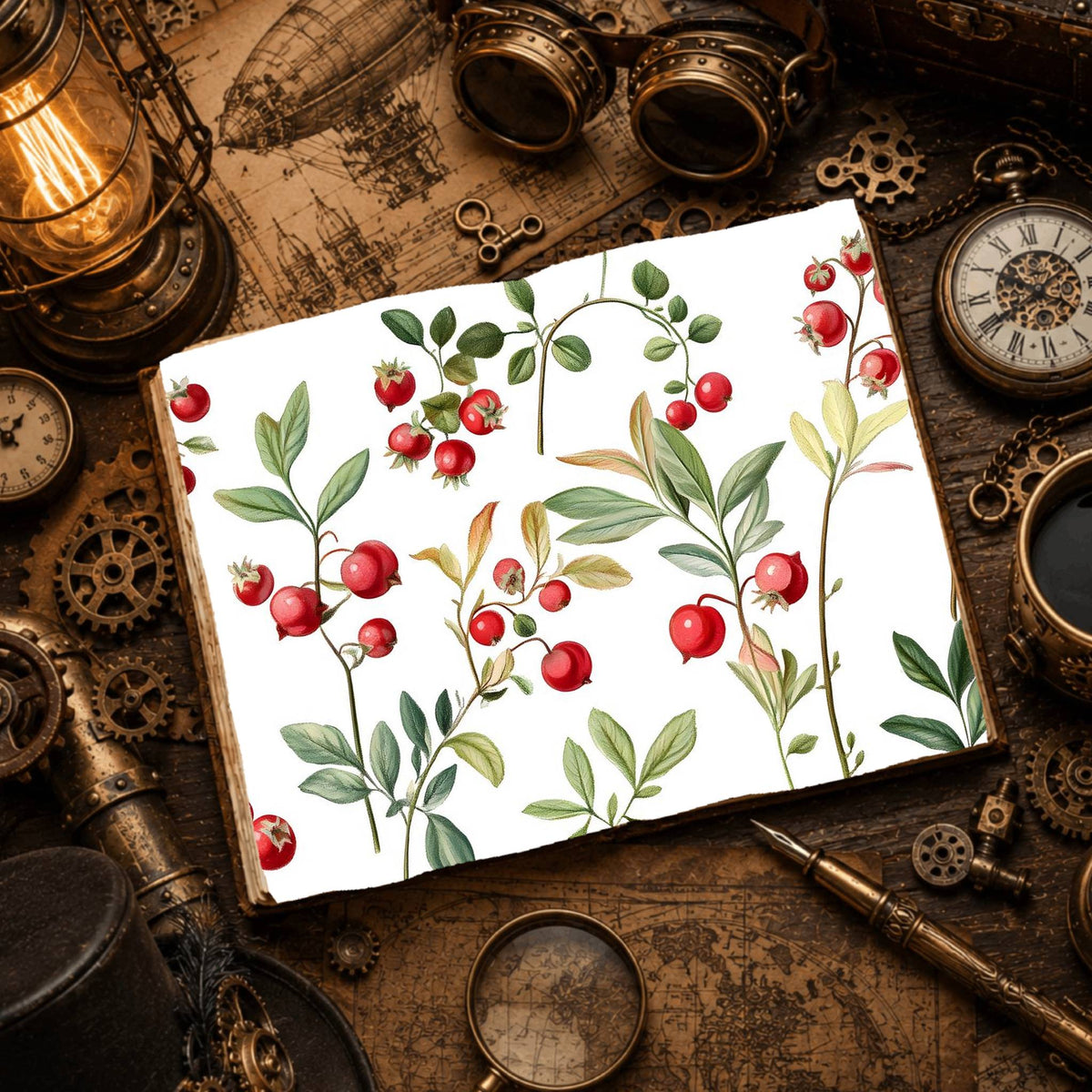 Lingonberries Digital Papers