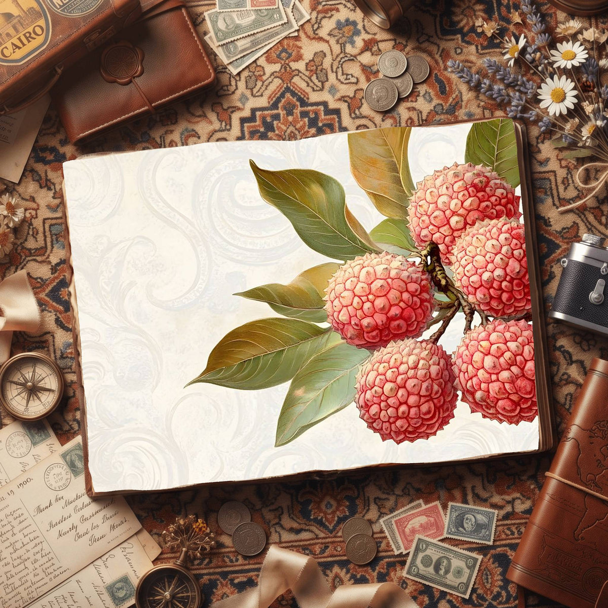 Lychees Digital Papers