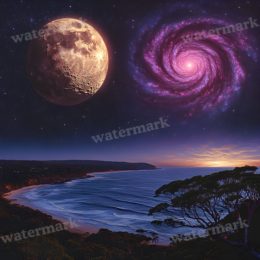 Majestic Moon digital photo backdrop for photo editing, preview 3