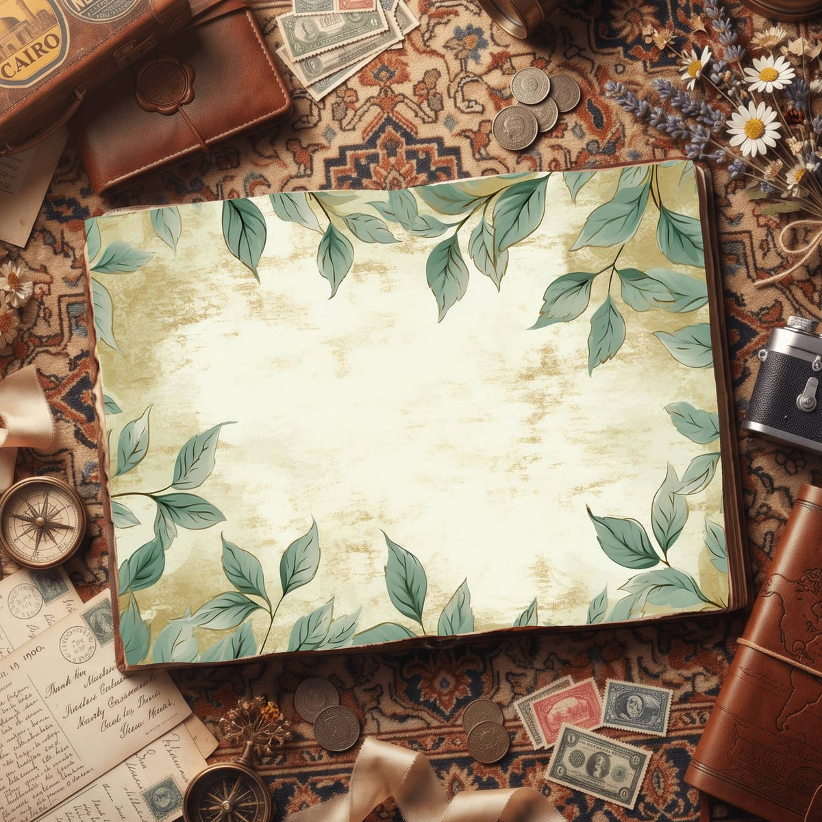Mint Leaves Digital Papers