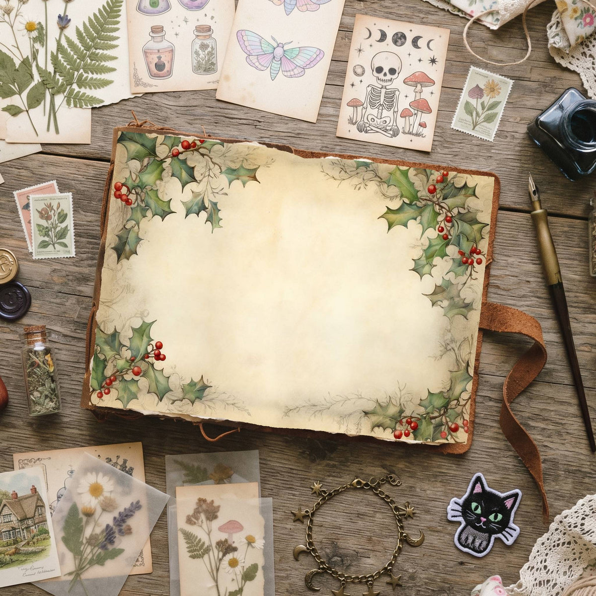 Misletoe Frame Digital Papers