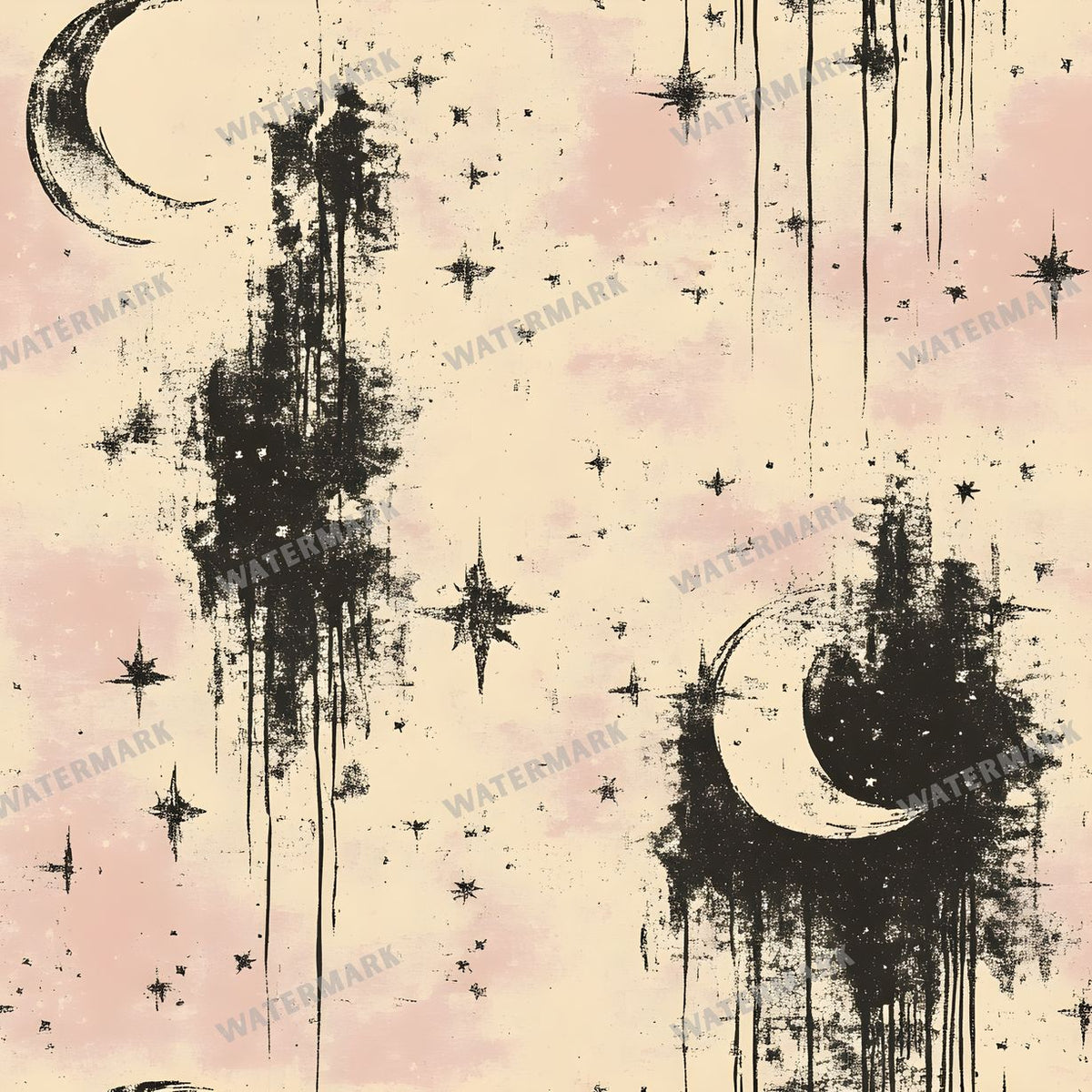 Moon seamless pattern digital paper, repeating design 4