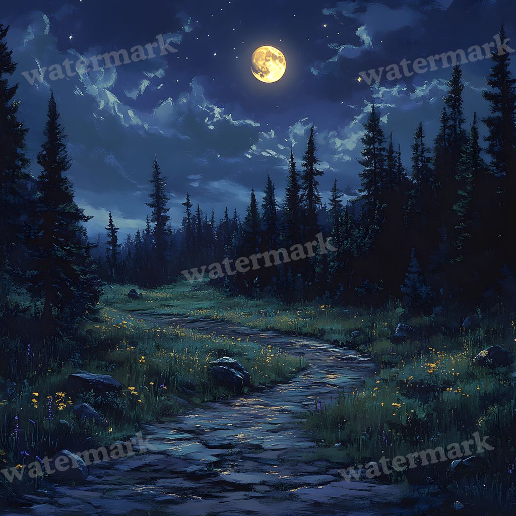 Moonlit Clearing Backdrop Images