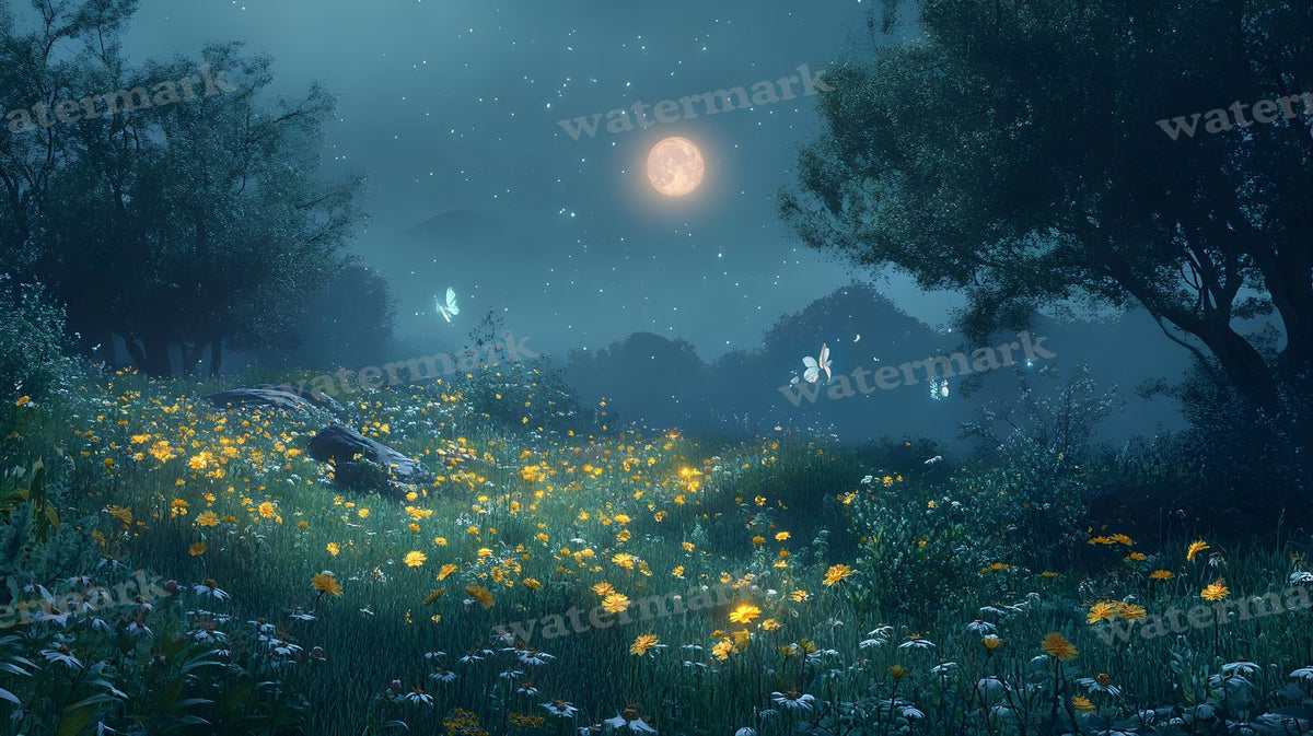 Moonlit Meadow Backdrop Images