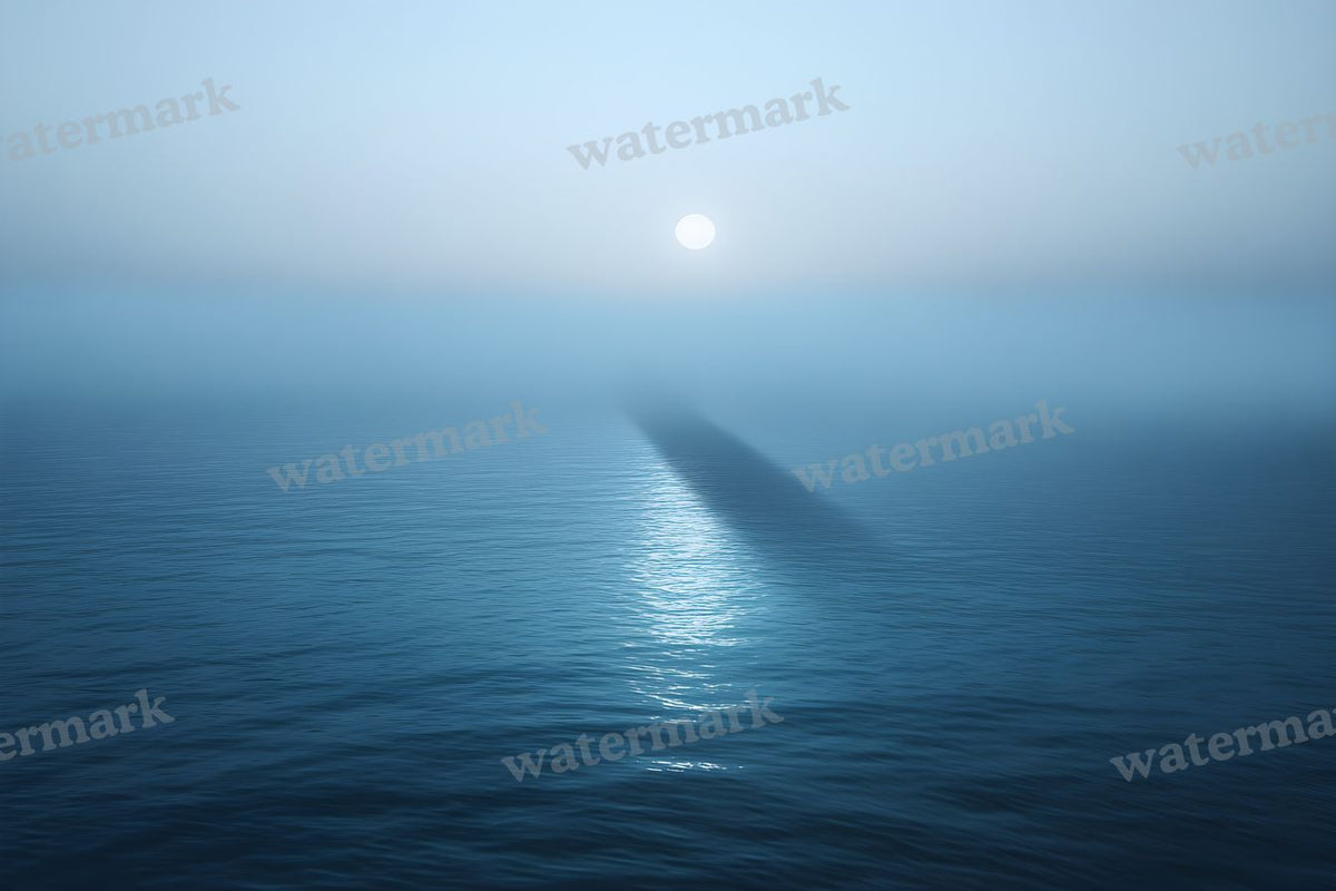 Moonlit Ocean Whale digital photo backdrop for photo editing, preview 3