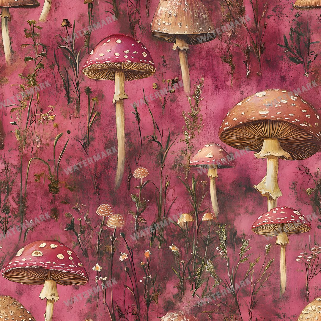 Mushrooms Seamless Pattern