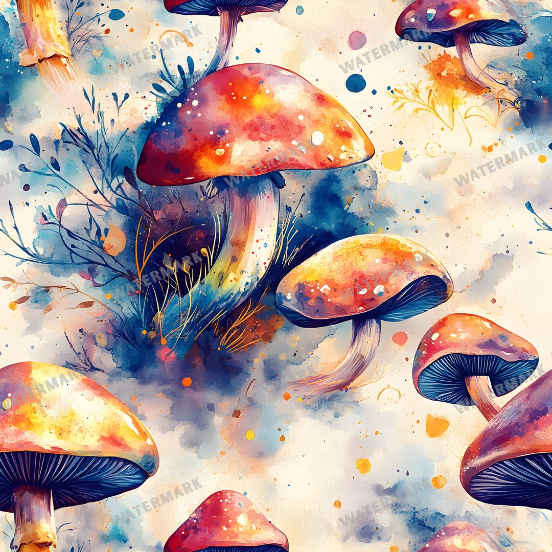 Mushrooms Seamless Pattern