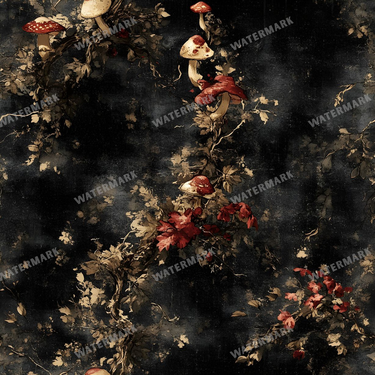 Mushrooms Seamless Pattern