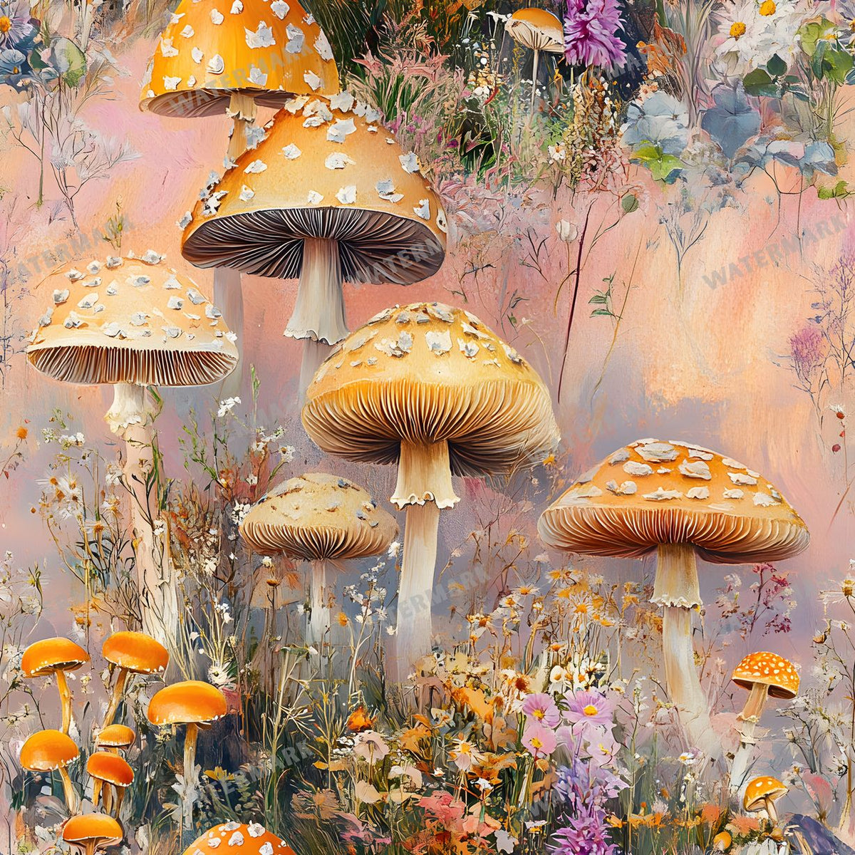 Mushrooms Seamless Pattern