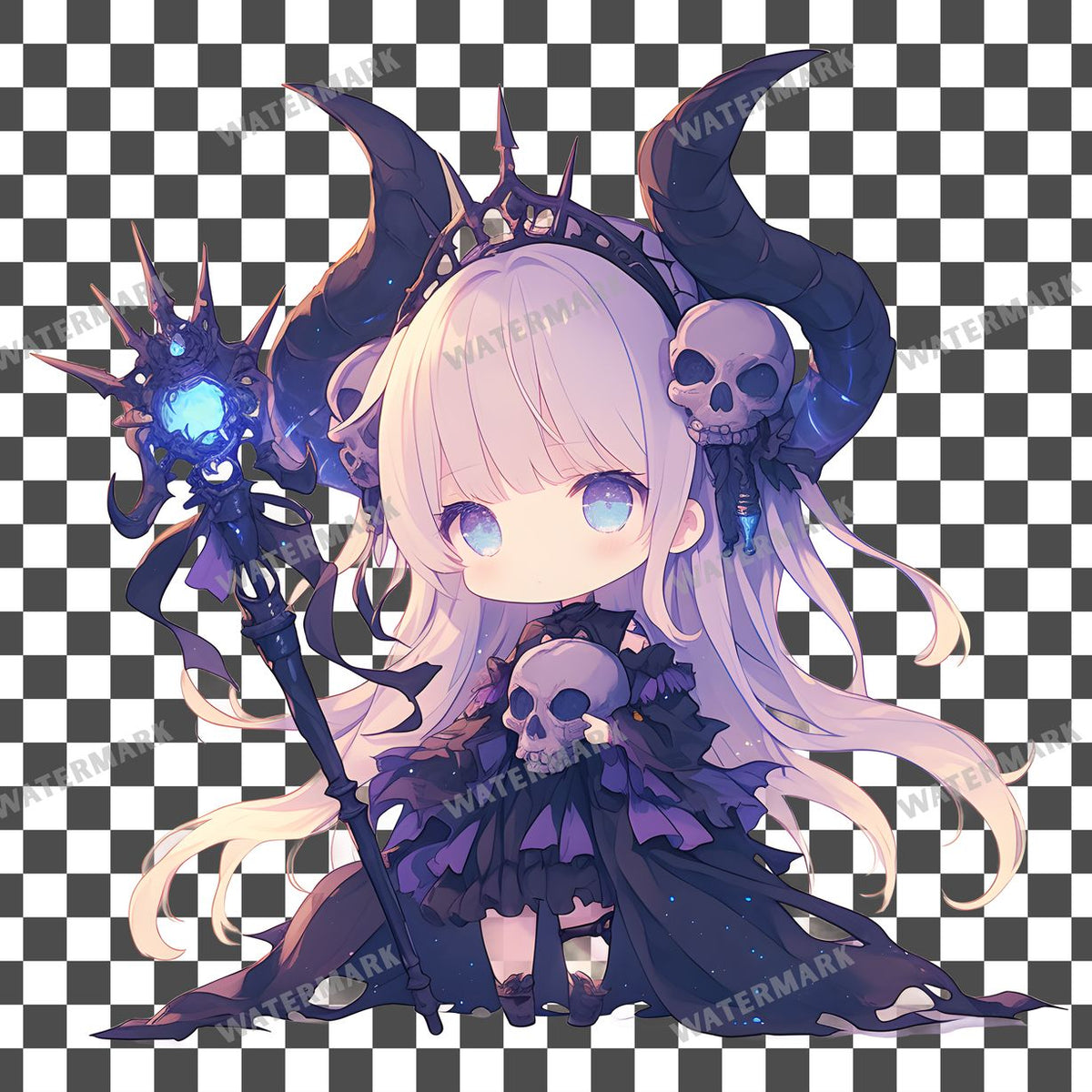 Necromancer Skull Staff Clipart Pngs