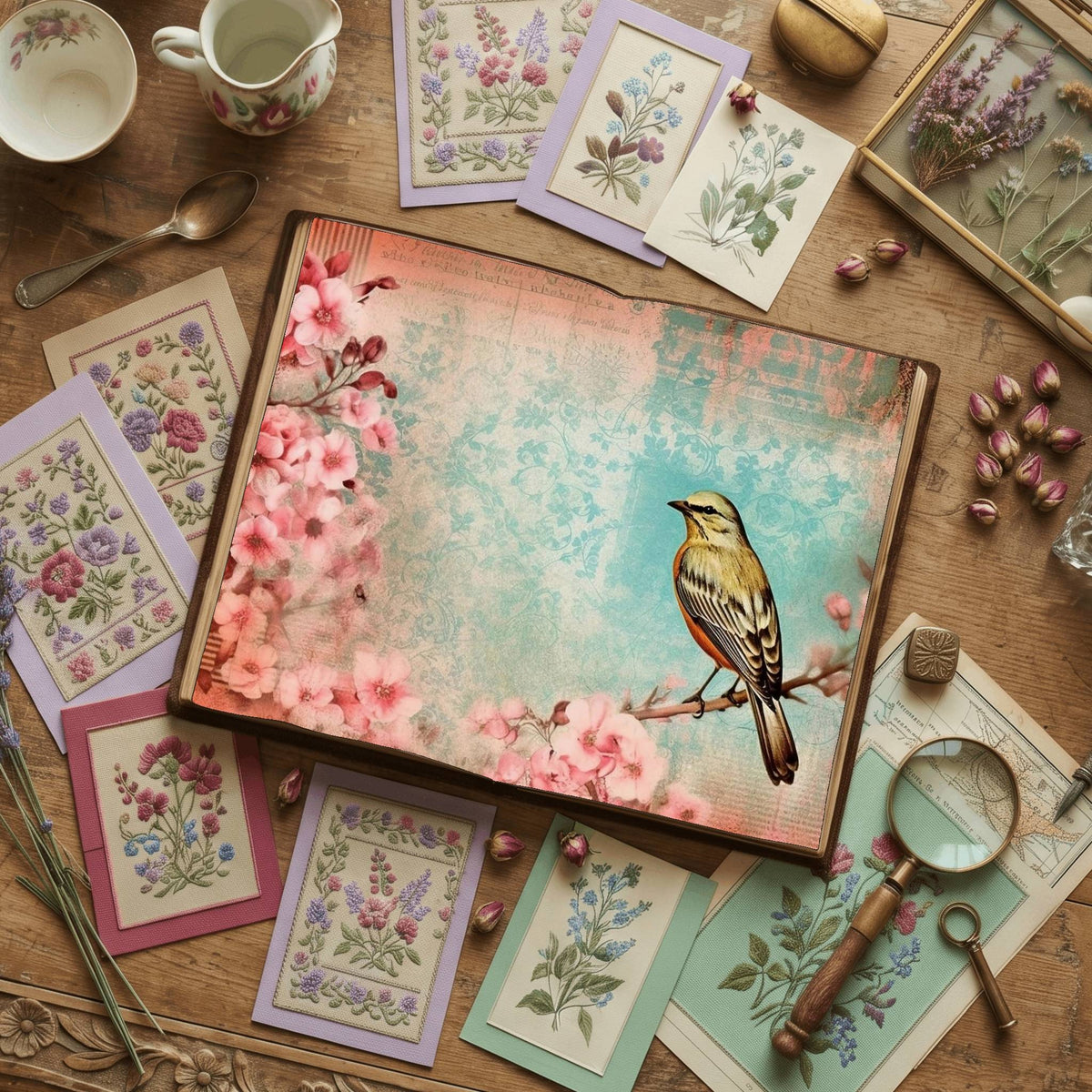 Pastel Birds Digital Papers