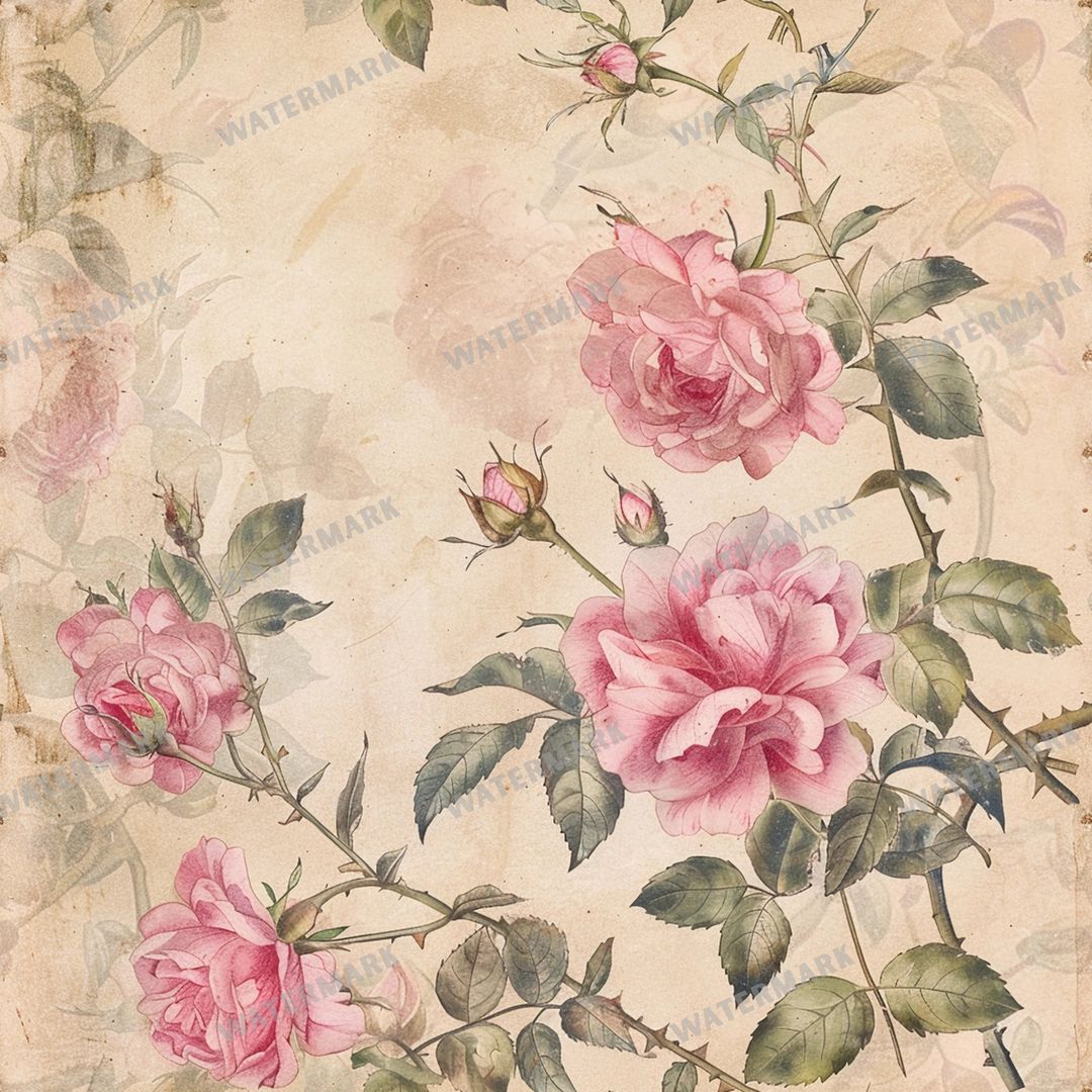 Pink Roses Seamless Pattern