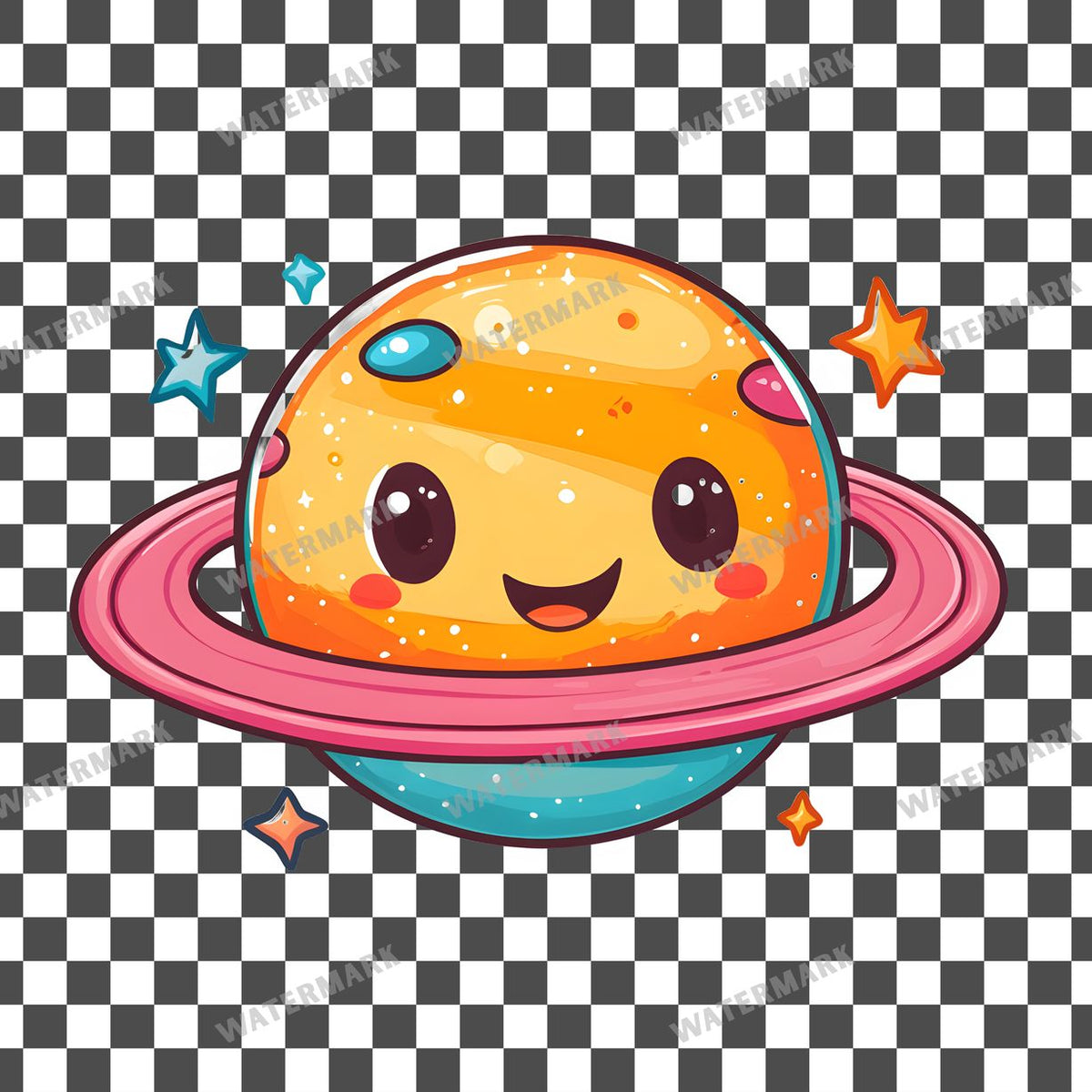 Planet Kawaii Style Clipart Pngs