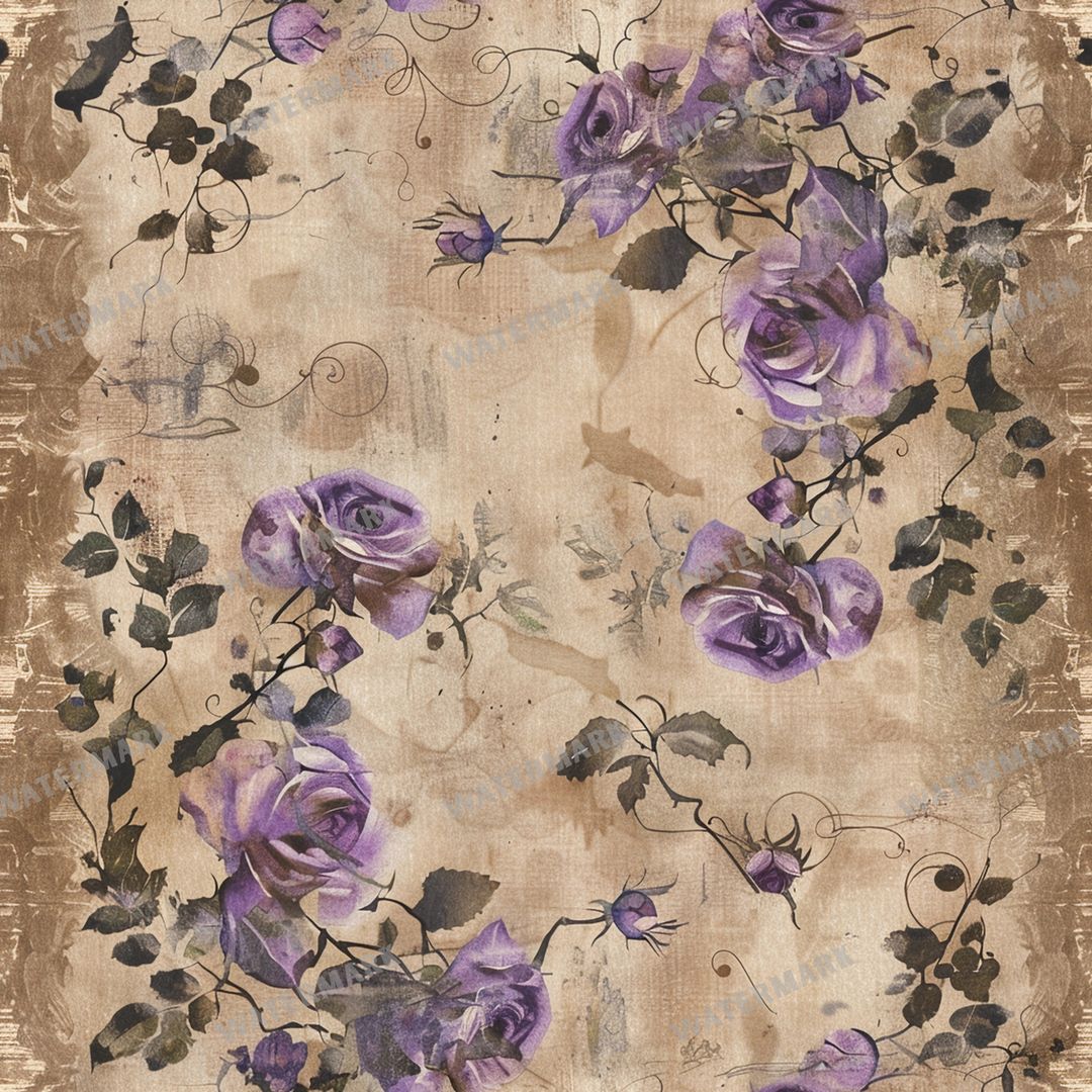 Purple Flowers Seamless Pattern