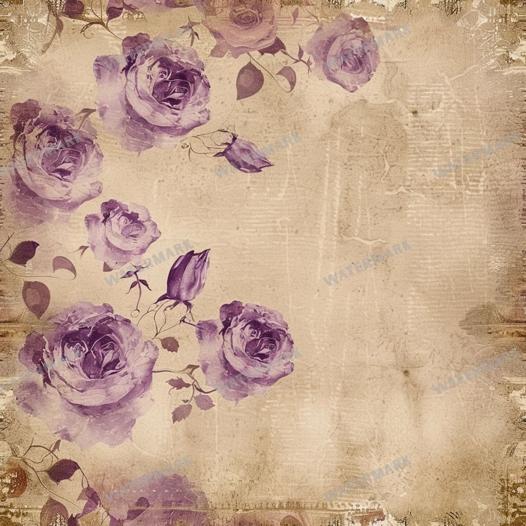 Purple Flowers Seamless Pattern