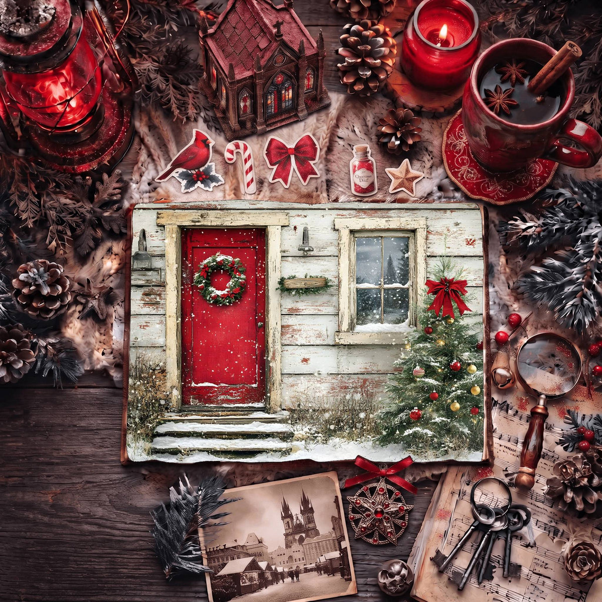 Red Christmas Digital Papers