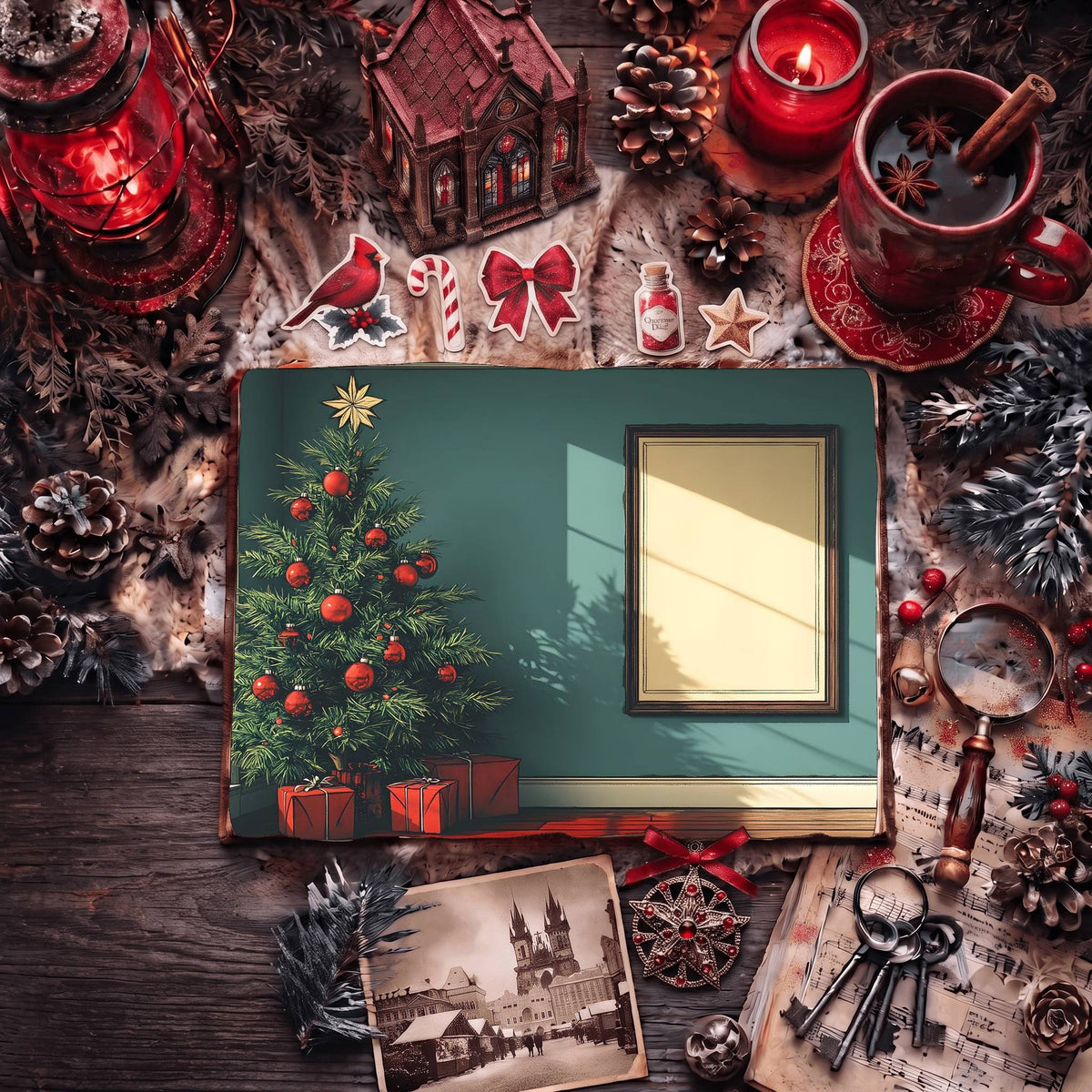 Red Christmas Digital Papers
