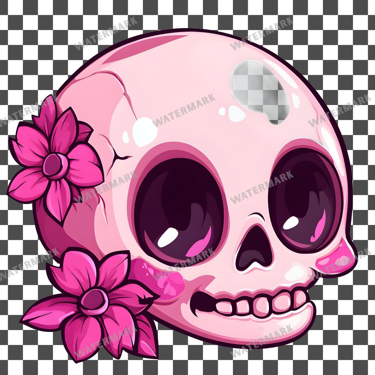 Skull Kawaii Style Clipart Pngs