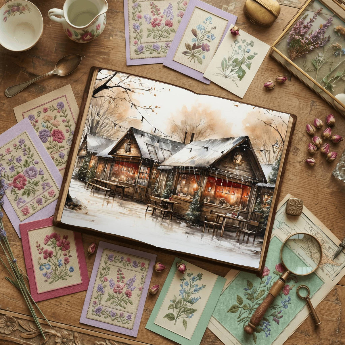 Snow Cabin Digital Papers
