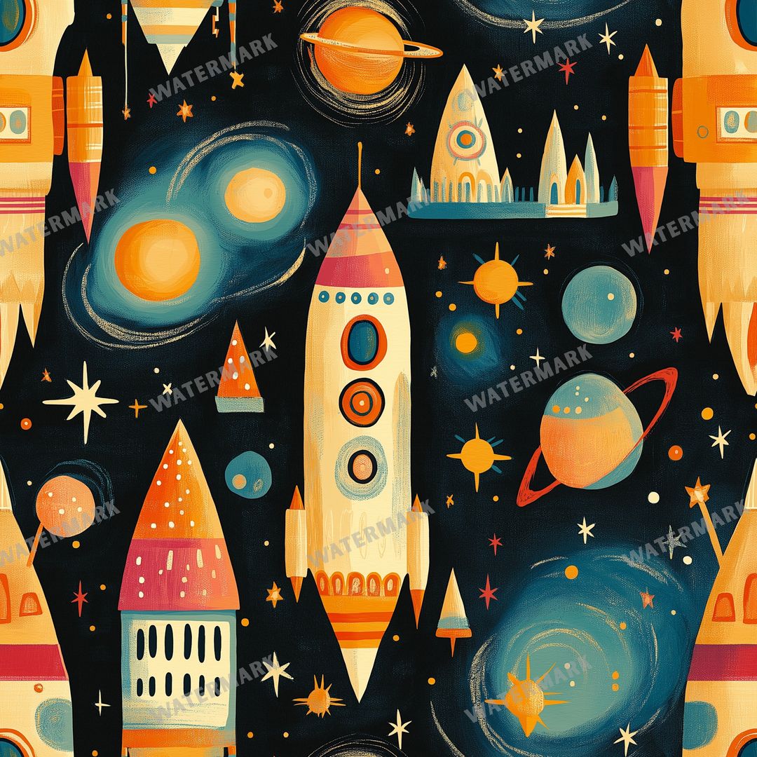 Space And Celestial Seamless Pattern