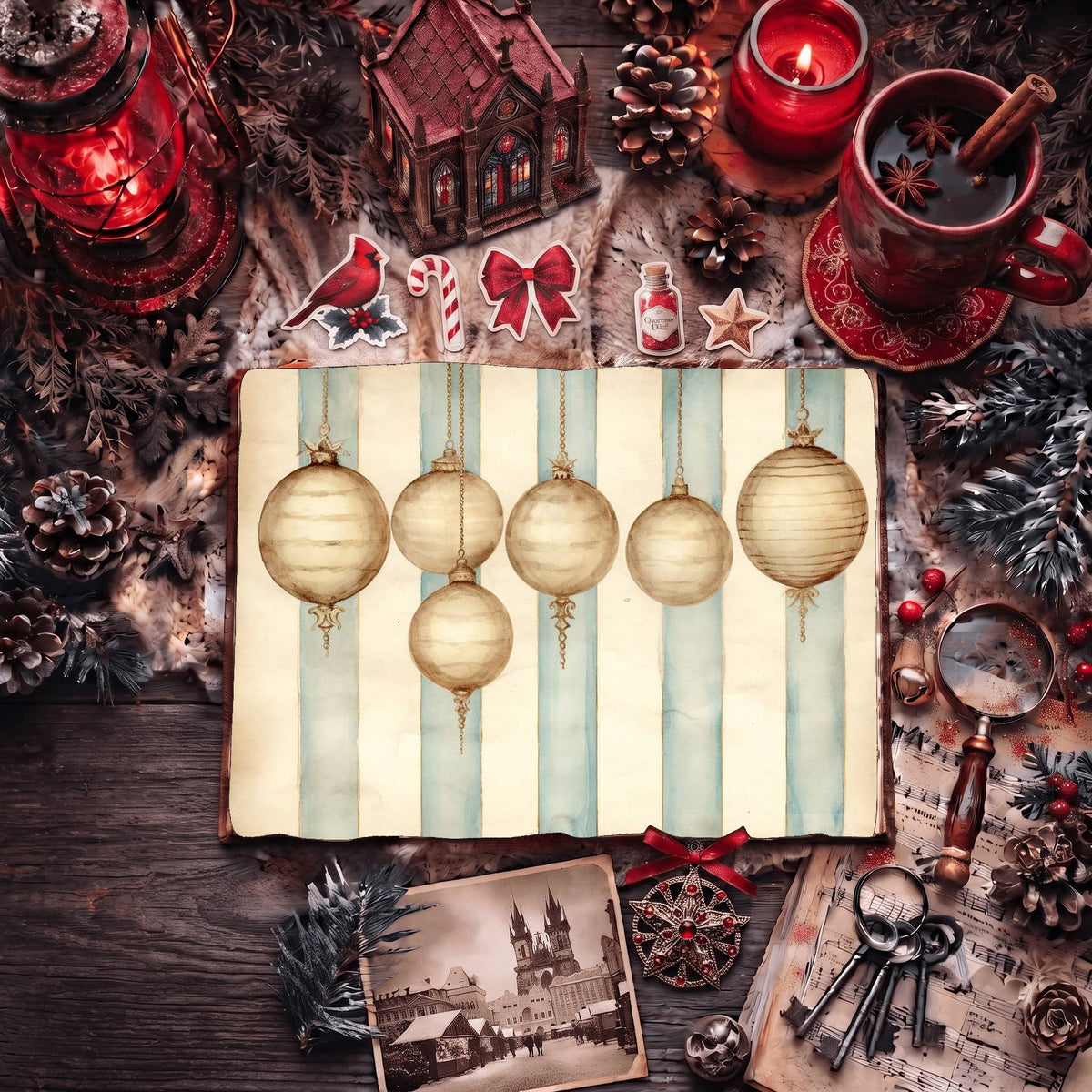 Striped Christmas Digital Papers
