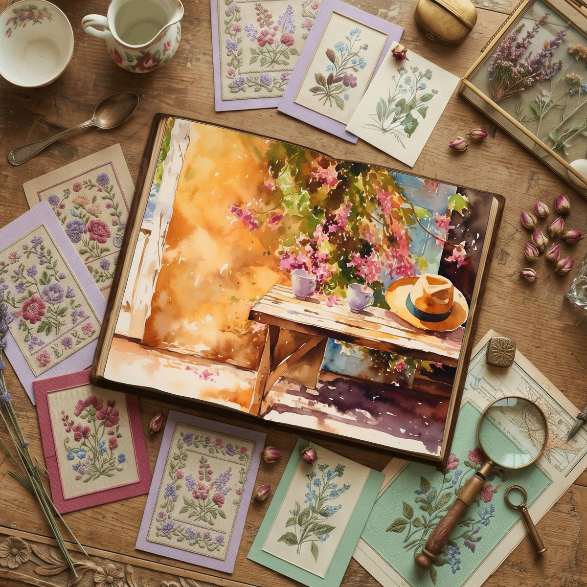 Summer Tea printable junk journal paper, page preview 4