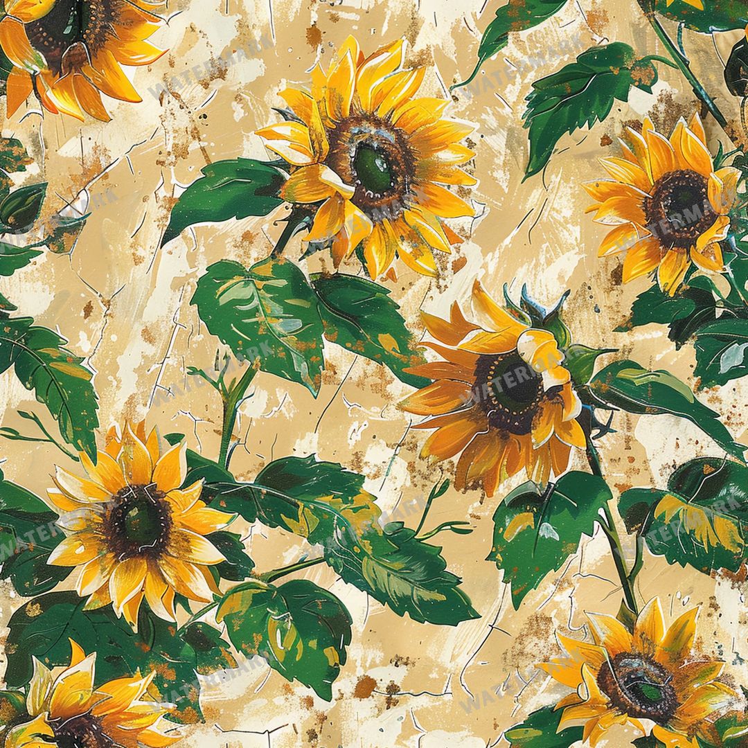 Sunflowers Seamless Pattern