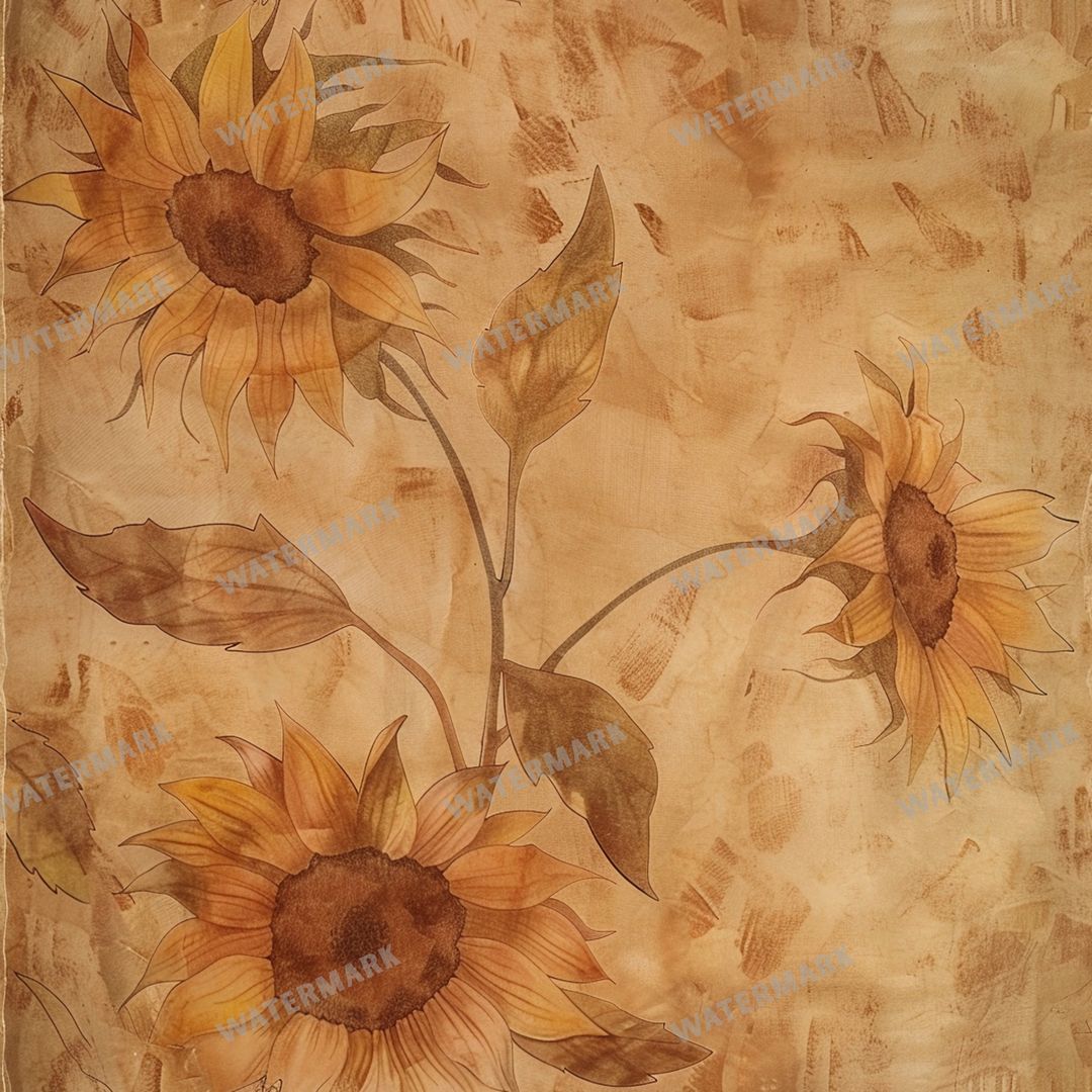 Sunflowers Seamless Pattern