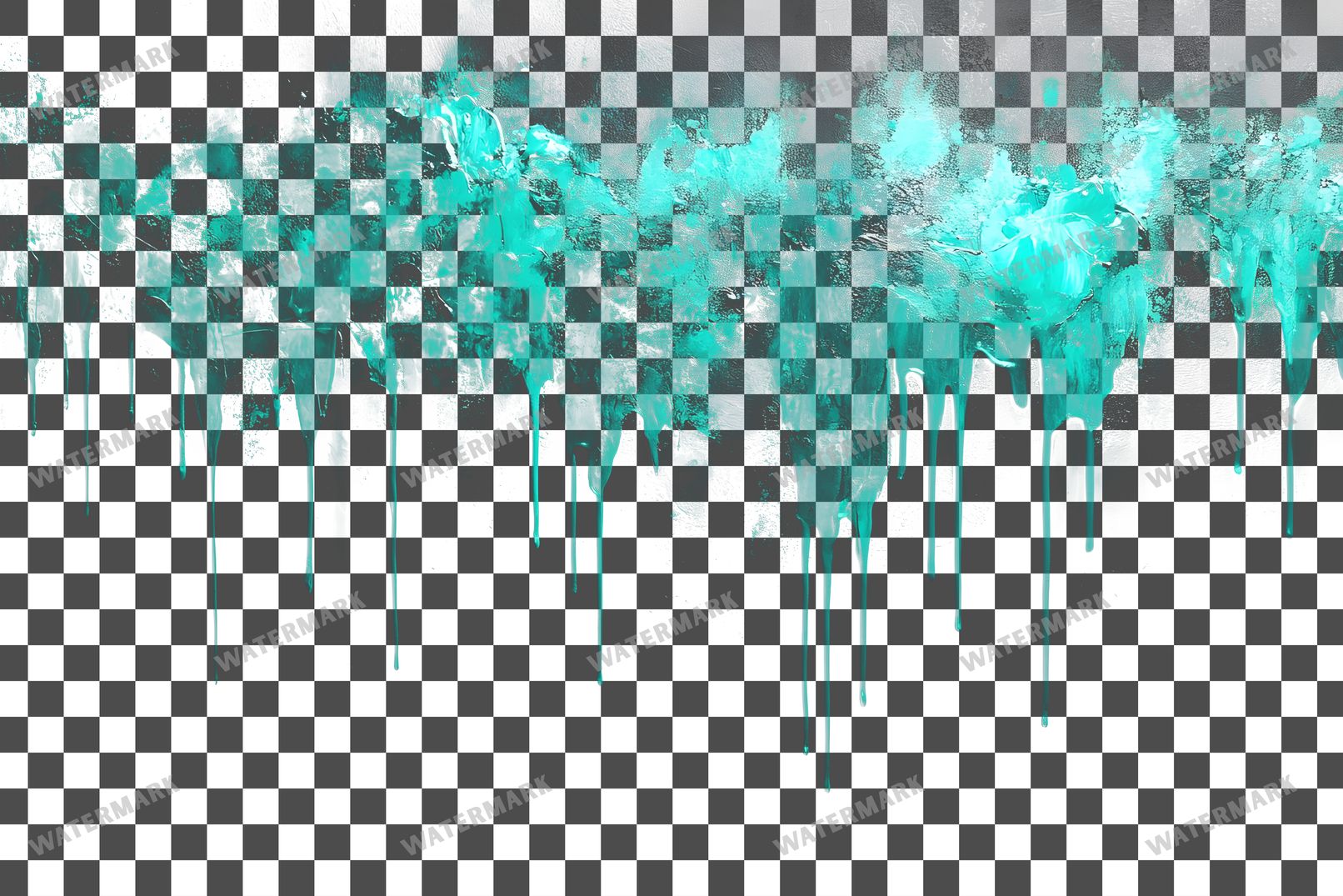 Teal Paint Drips Glowing Paint Transparent Overlay Pngs